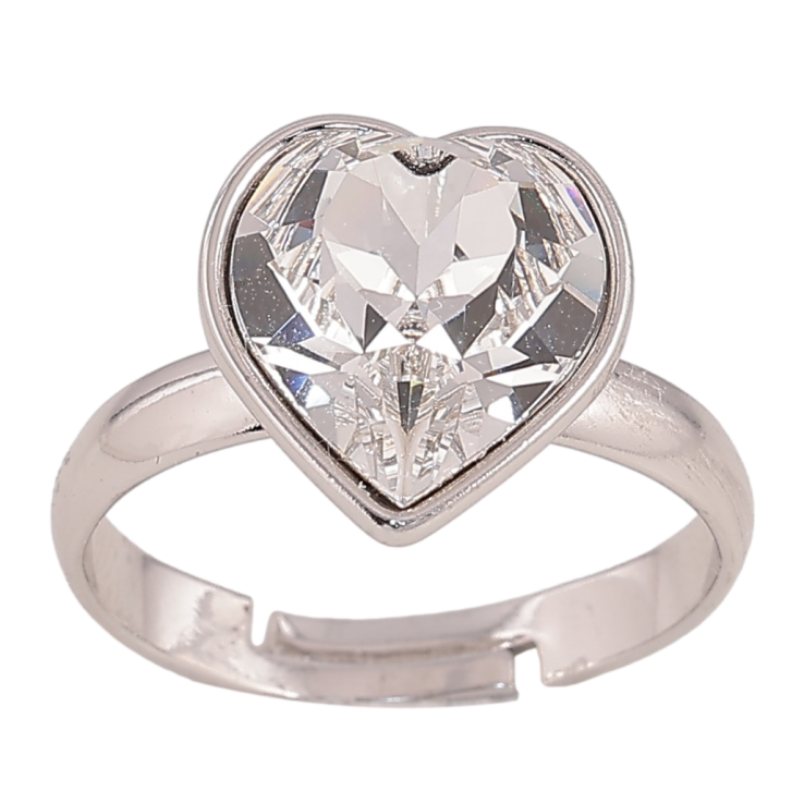 Каблучка Xuping колір Родій з кр-ми Swarovski "Кристальне серце Clear" фото №8 Каблучка Xuping колір Родій з кр-ми Swarovski "Кристальне серце Clear" фото №8