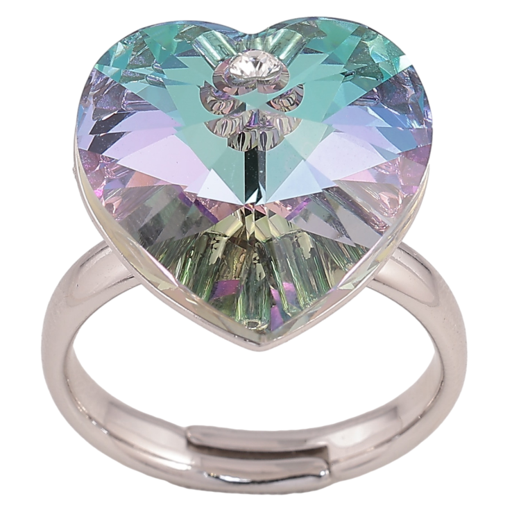 Каблучка Xuping колір Родій з кр-ми Swarovski "Кристальне серце Paradise Shine" фото №2 Каблучка Xuping колір Родій з кр-ми Swarovski "Кристальне серце Paradise Shine" фото №2