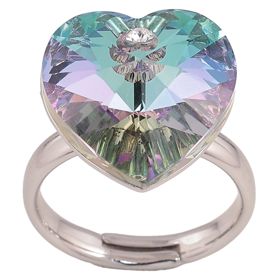 Каблучка Xuping колір Родій з кр-ми Swarovski "Кристальне серце Paradise Shine" фото №1