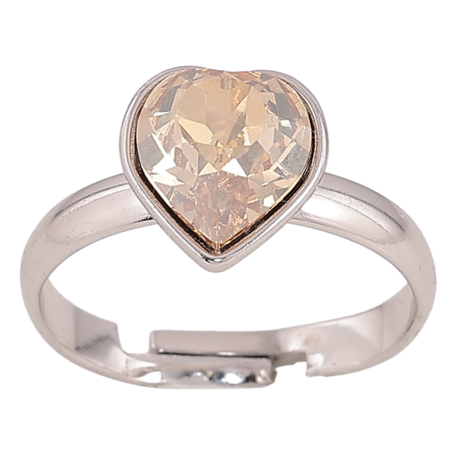 Каблучка Xuping колір Родій з кр-ми Swarovski "Кристальне серце Golden Shadow" фото №1