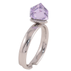 Каблучка Xuping колір Родій з кр-ми Swarovski "Кристальний куб Tanzanite, 6х6мм" фото №2
