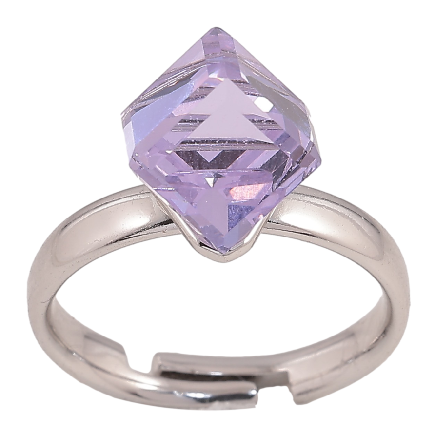 Каблучка Xuping колір Родій з кр-ми Swarovski "Кристальний куб Tanzanite, 8х8мм" фото №1 Каблучка Xuping колір Родій з кр-ми Swarovski "Кристальний куб Tanzanite, 8х8мм" фото №1