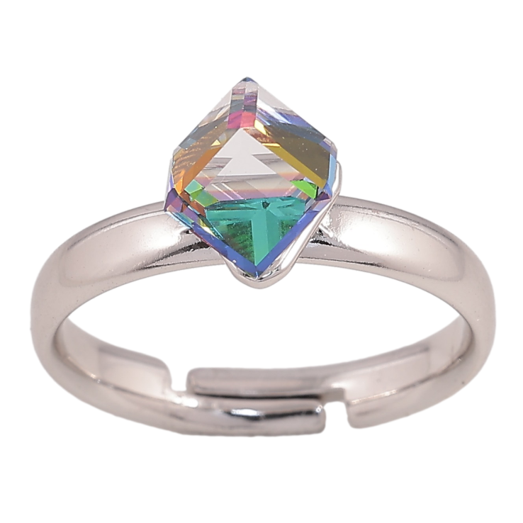 Каблучка Xuping колір Родій з кр-ми Swarovski "Кристальний куб Vitrail Medium, 6х6мм" фото №25 Каблучка Xuping колір Родій з кр-ми Swarovski "Кристальний куб Vitrail Medium, 6х6мм" фото №25