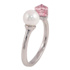 Каблучка Xuping колір Родій з кр-ми Swarovski "Кристальний кубик Rose з перлами, ø 6мм, 4х4мм" фото №3 Каблучка Xuping колір Родій з кр-ми Swarovski "Кристальний кубик Rose з перлами, ø 6мм, 4х4мм" фото №3