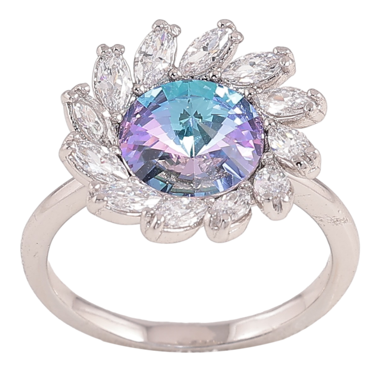 Каблучка Xuping колір Родій з кр-ми Swarovski "Квітка з кристалом Paradise Shine" фото №3 Каблучка Xuping колір Родій з кр-ми Swarovski "Квітка з кристалом Paradise Shine" фото №3