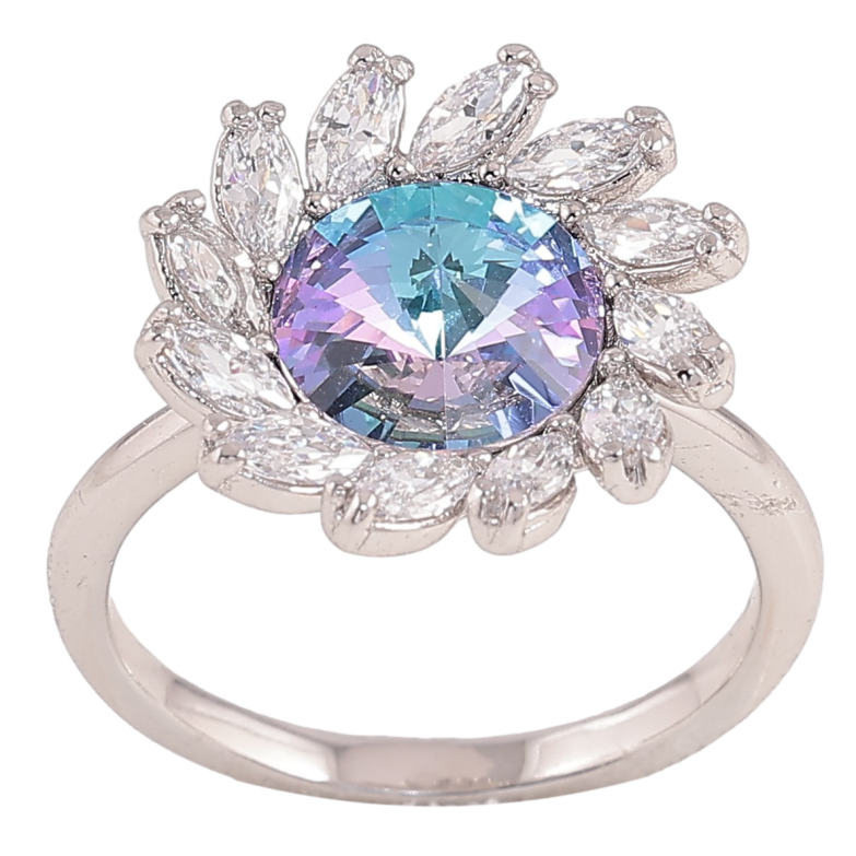 Каблучка Xuping колір Родій з кр-ми Swarovski "Квітка з кристалом Paradise Shine" фото №1 Каблучка Xuping колір Родій з кр-ми Swarovski "Квітка з кристалом Paradise Shine" фото №1