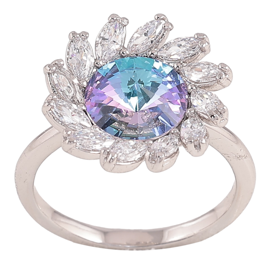 Каблучка Xuping колір Родій з кр-ми Swarovski "Квітка з кристалом Paradise Shine" фото №1 Каблучка Xuping колір Родій з кр-ми Swarovski "Квітка з кристалом Paradise Shine" фото №1