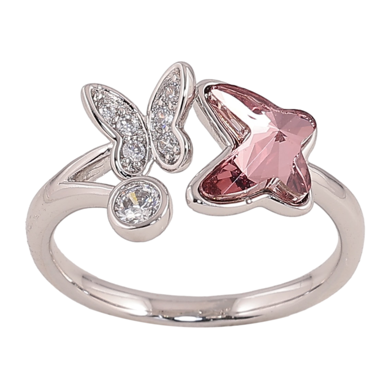 Каблучка Xuping колір Родій з кр-ми Swarovski "Метелики з кристалом Amethyst" фото №7 Каблучка Xuping колір Родій з кр-ми Swarovski "Метелики з кристалом Amethyst" фото №7