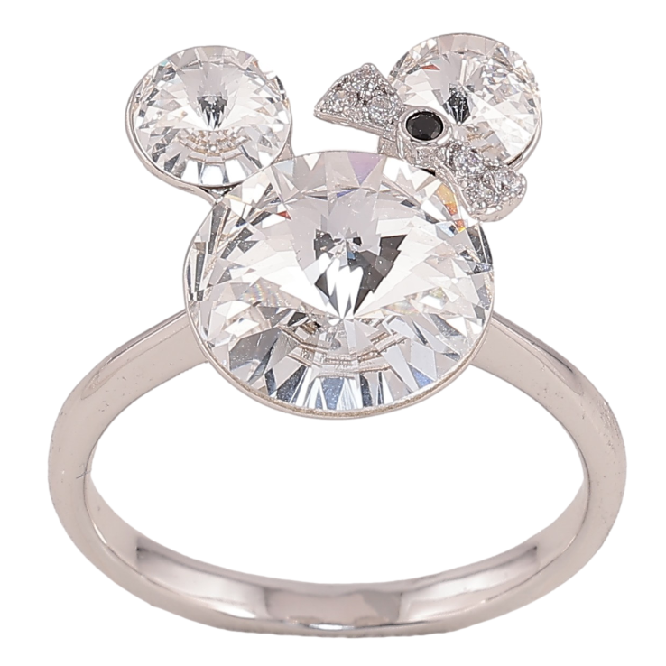 Каблучка Xuping колір Родій з кр-ми Swarovski "Міккі із кристалів Clear" фото №13 Каблучка Xuping колір Родій з кр-ми Swarovski "Міккі із кристалів Clear" фото №13