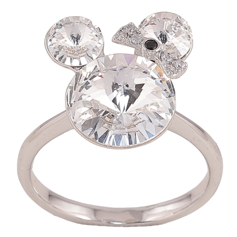 Каблучка Xuping колір Родій з кр-ми Swarovski "Міккі із кристалів Clear" фото №6 Каблучка Xuping колір Родій з кр-ми Swarovski "Міккі із кристалів Clear" фото №6