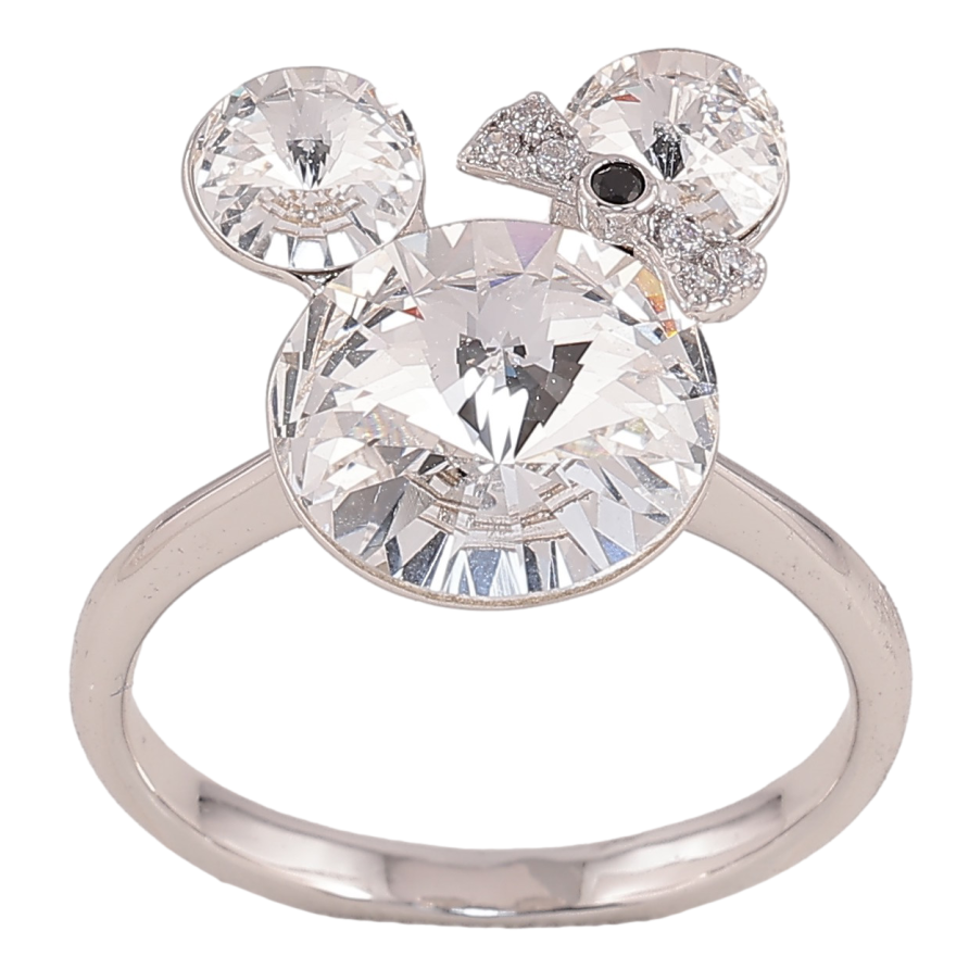 Кольцо Xuping цвет Родий с кр-ми Swarovski "Микки из кристаллов Clear" фото №1