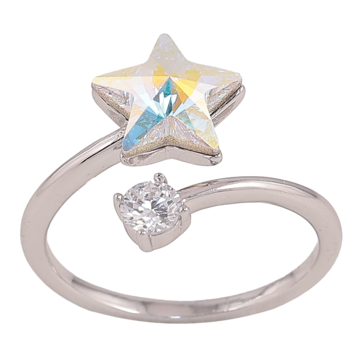 Каблучка Xuping колір Родій з кр-ми Swarovski "Кристальна зірка АВ з кристалом" фото №25 Каблучка Xuping колір Родій з кр-ми Swarovski "Кристальна зірка АВ з кристалом" фото №25