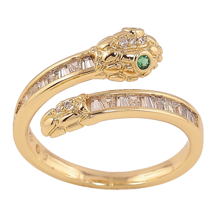 Каблучка Xuping колір позолота 14K змія з кристалами фото №2