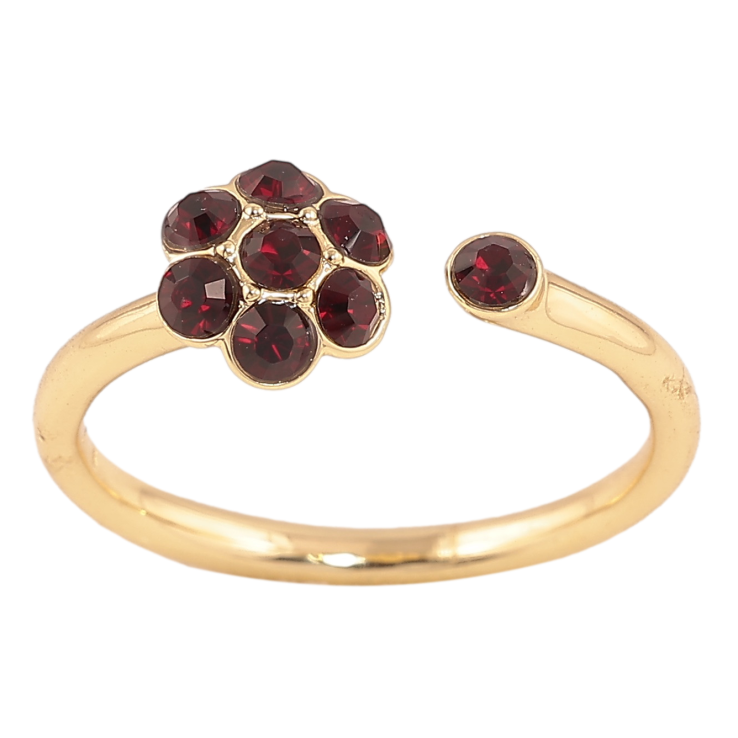 Каблучка Xuping колір позолота 14K з кристалами Swarovski квіточка фото №2