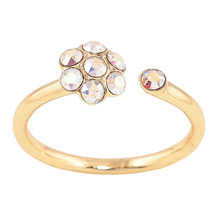 Каблучка Xuping колір позолота 14K з кристалами Swarovski квіточка фото №3