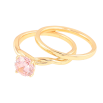 Каблучка Xuping колір позолота 18K подвійне з рожевим кристалом фото №3