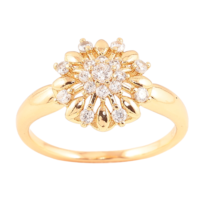 Каблучка Xuping колір позолота 18K квітка з кристалами фото №1 Каблучка Xuping колір позолота 18K квітка з кристалами фото №1