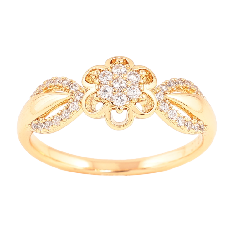 Кольцо Xuping цвет позолота 18K цветок с кристаллами фото №16