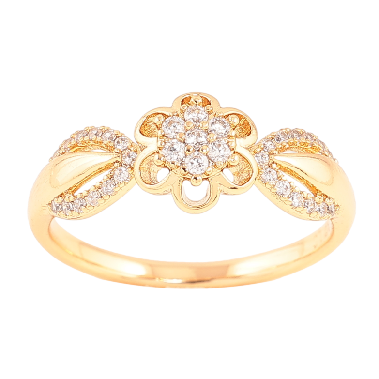 Каблучка Xuping колір позолота 18K квітка з кристалами фото №1 Каблучка Xuping колір позолота 18K квітка з кристалами фото №1
