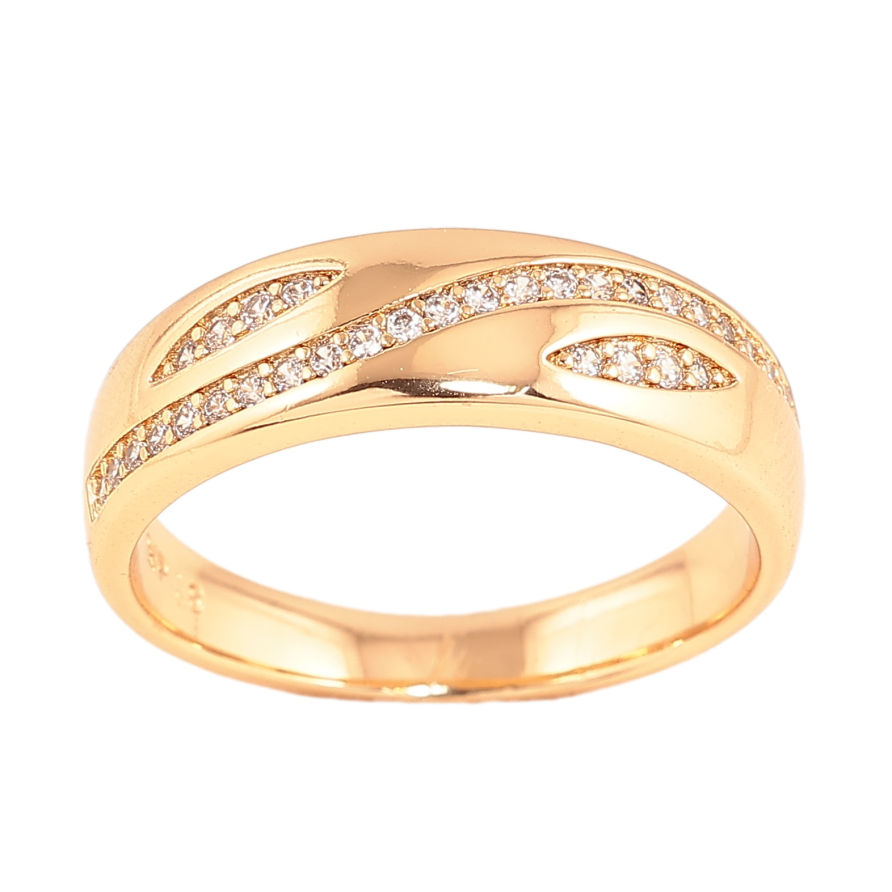 Каблучка Xuping колір позолота 18K візерунок з кристалами фото №1 Каблучка Xuping колір позолота 18K візерунок з кристалами фото №1