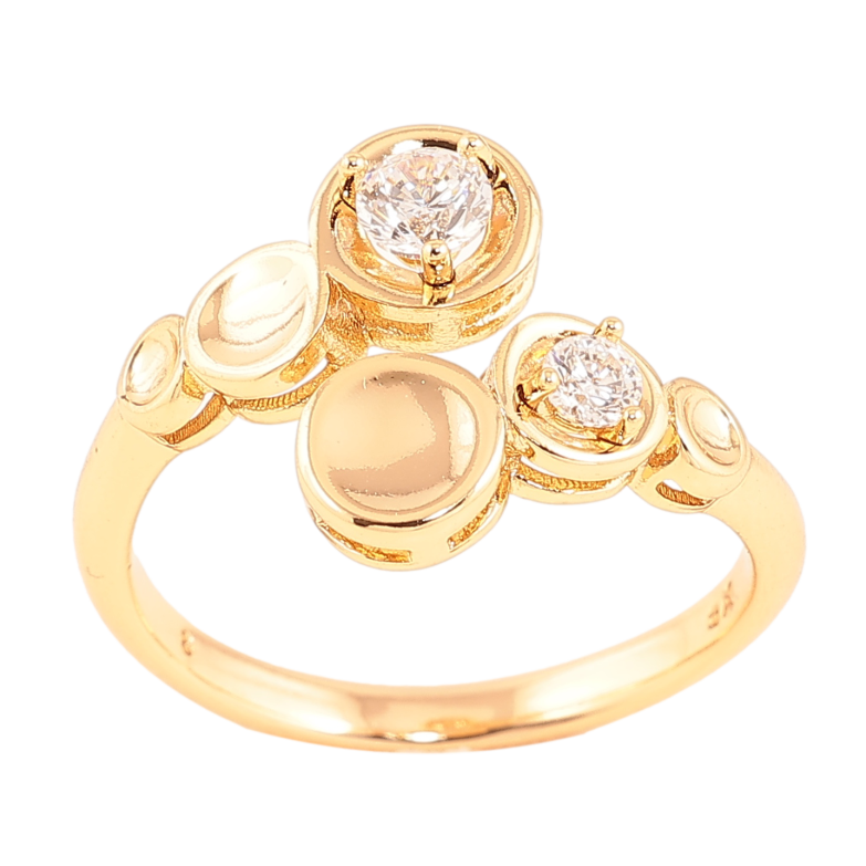 Кольцо Xuping цвет позолота 18K узор с кристаллами фото №1