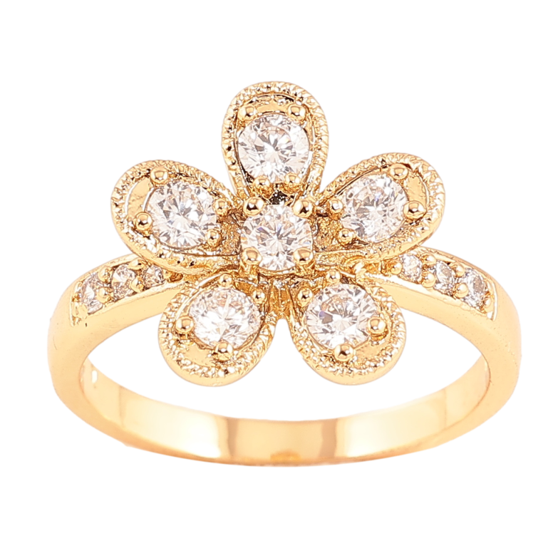 Кольцо Xuping цвет позолота 18K цветок с кристаллами фото №1 Кольцо Xuping цвет позолота 18K цветок с кристаллами фото №1