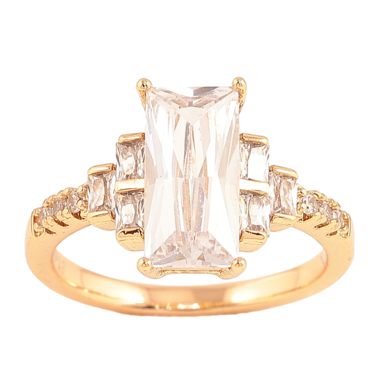 Каблучка Xuping колір позолота 18K візерунок з кристалами фото №1