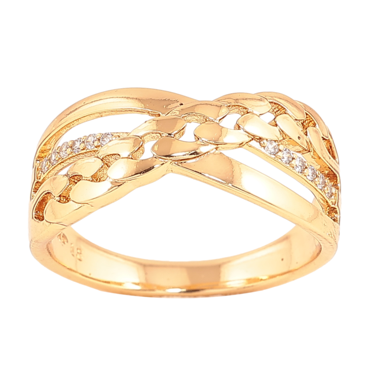 Каблучка Xuping колір позолота 18K візерунок ланцюжок з кристалами фото №24 Каблучка Xuping колір позолота 18K візерунок ланцюжок з кристалами фото №24