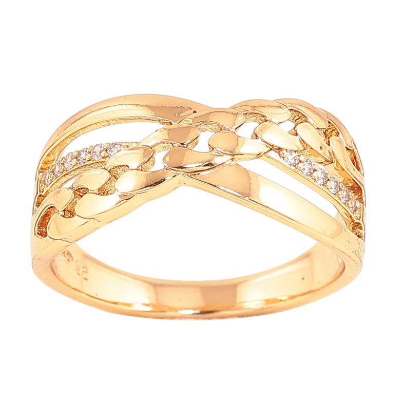 Каблучка Xuping колір позолота 18K візерунок ланцюжок з кристалами фото №1