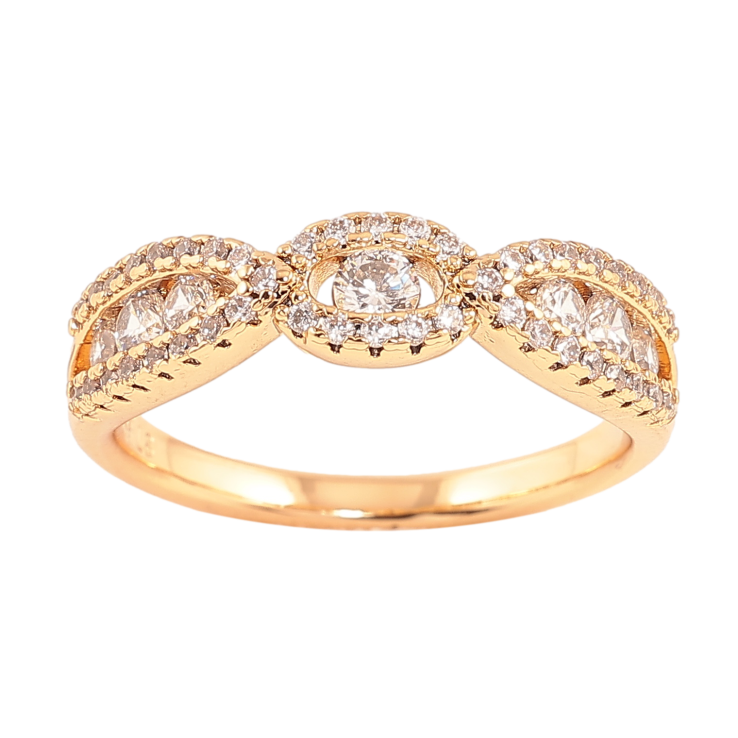 Кольцо Xuping цвет позолота 18K узор с кристаллами фото №22