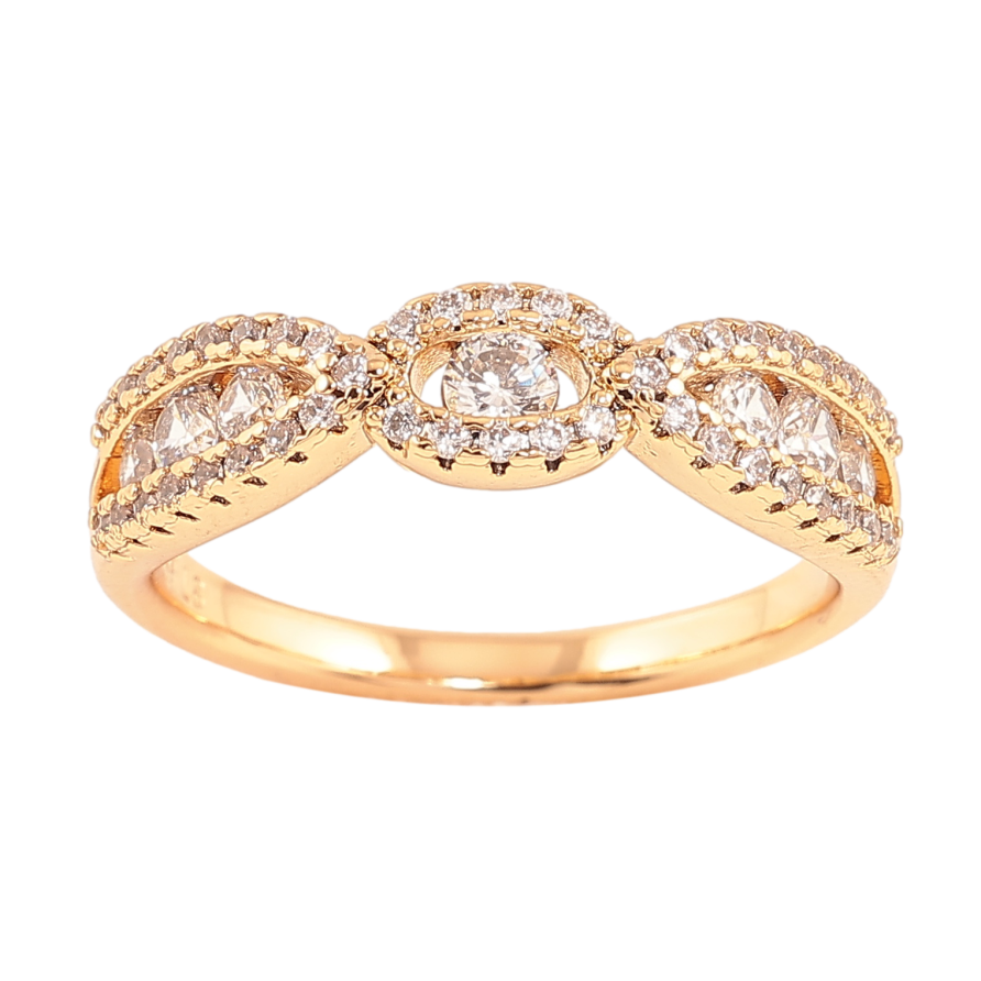 Кольцо Xuping цвет позолота 18K узор с кристаллами фото №1