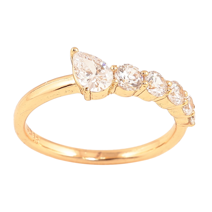 Кольцо Xuping цвет позолота 18K дорожка кристаллов фото №7 Кольцо Xuping цвет позолота 18K дорожка кристаллов фото №7