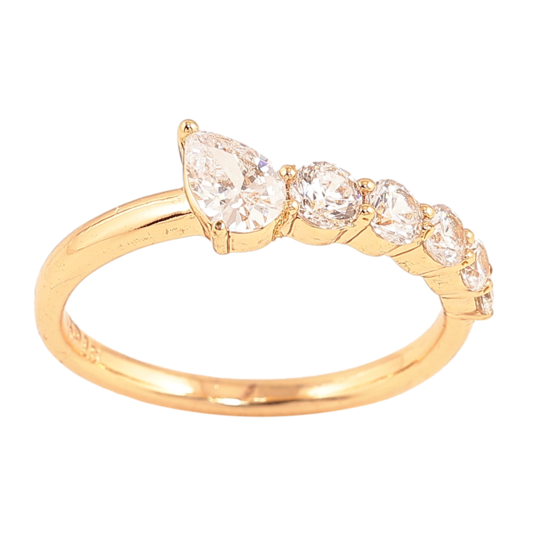 Кольцо Xuping цвет позолота 18K дорожка кристаллов фото №1