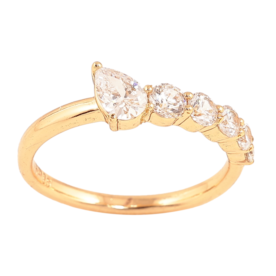 Кольцо Xuping цвет позолота 18K дорожка кристаллов фото №1