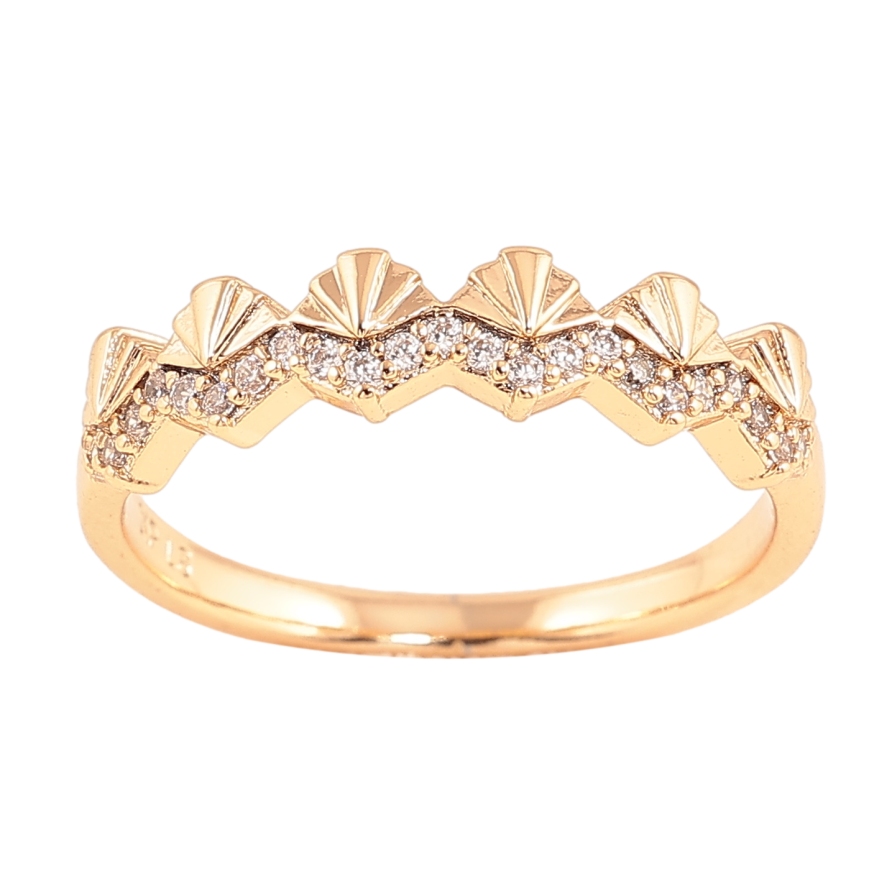 Каблучка Xuping колір позолота 18K візерунок з кристалами фото №1 Каблучка Xuping колір позолота 18K візерунок з кристалами фото №1