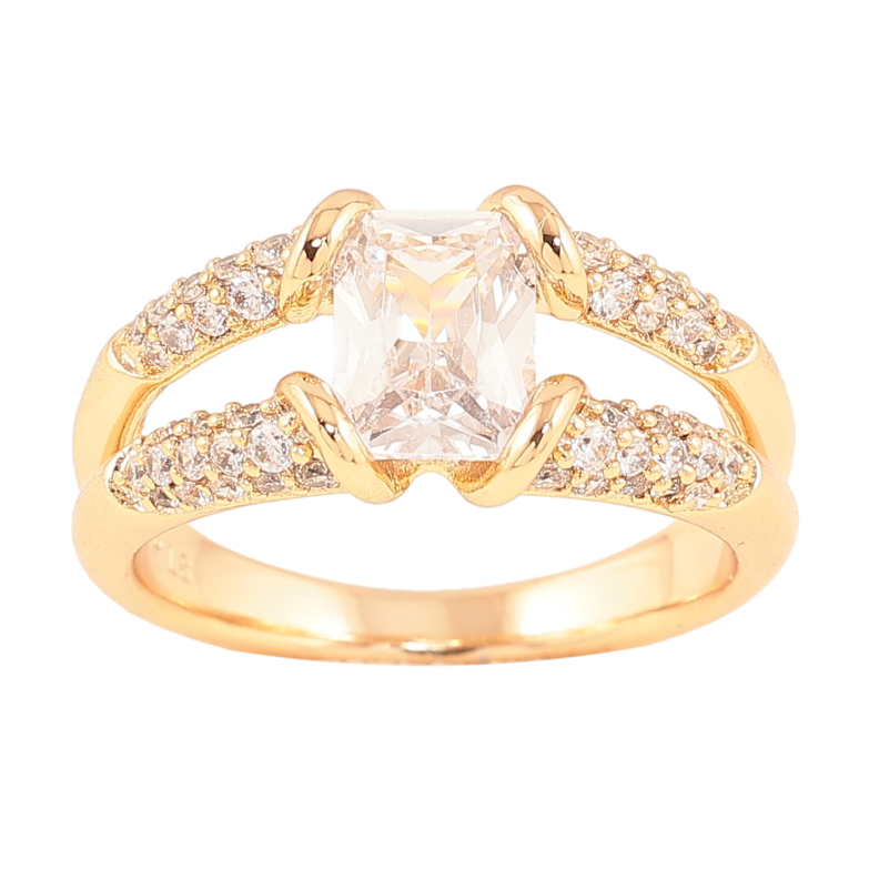 Кольцо Xuping цвет позолота 18K инкрустация кристаллами фото №1 Кольцо Xuping цвет позолота 18K инкрустация кристаллами фото №1