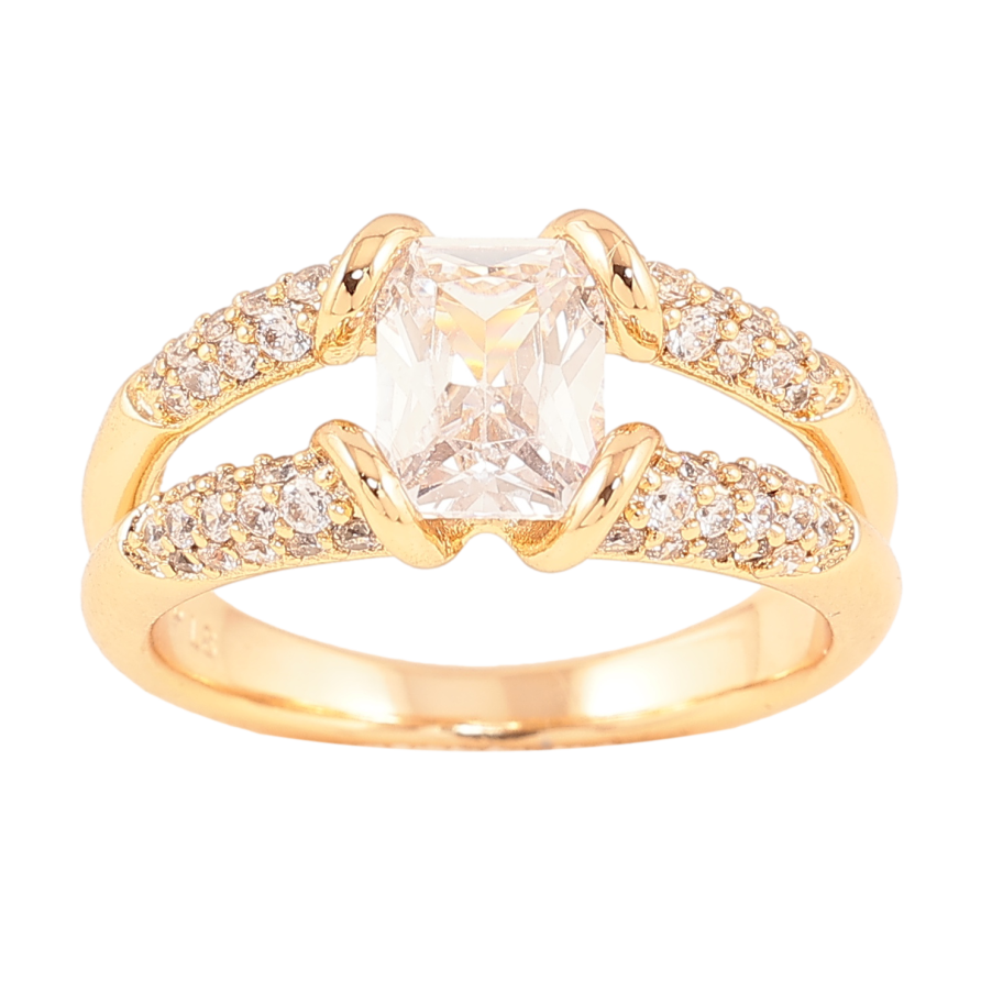 Кольцо Xuping цвет позолота 18K инкрустация кристаллами фото №1 Кольцо Xuping цвет позолота 18K инкрустация кристаллами фото №1