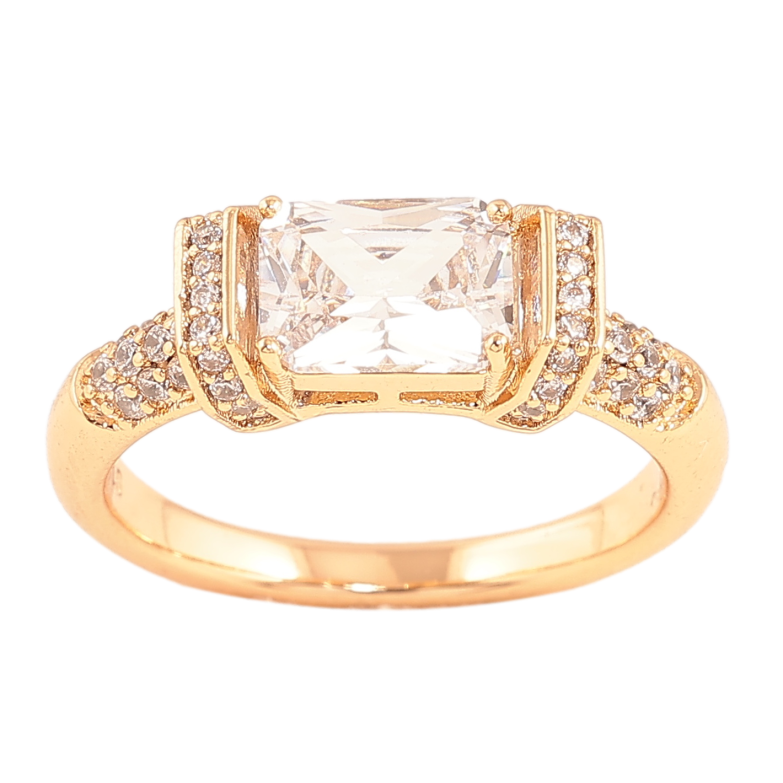 Каблучка Xuping колір позолота 18K візерунок з кристалами фото №1 Каблучка Xuping колір позолота 18K візерунок з кристалами фото №1