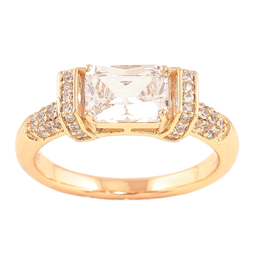 Каблучка Xuping колір позолота 18K візерунок з кристалами фото №1 Каблучка Xuping колір позолота 18K візерунок з кристалами фото №1