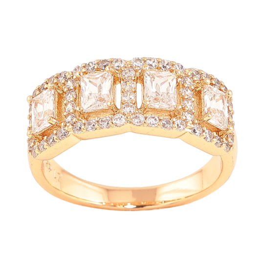 Кольцо Xuping цвет позолота 18K инкрустация кристаллами фото №1