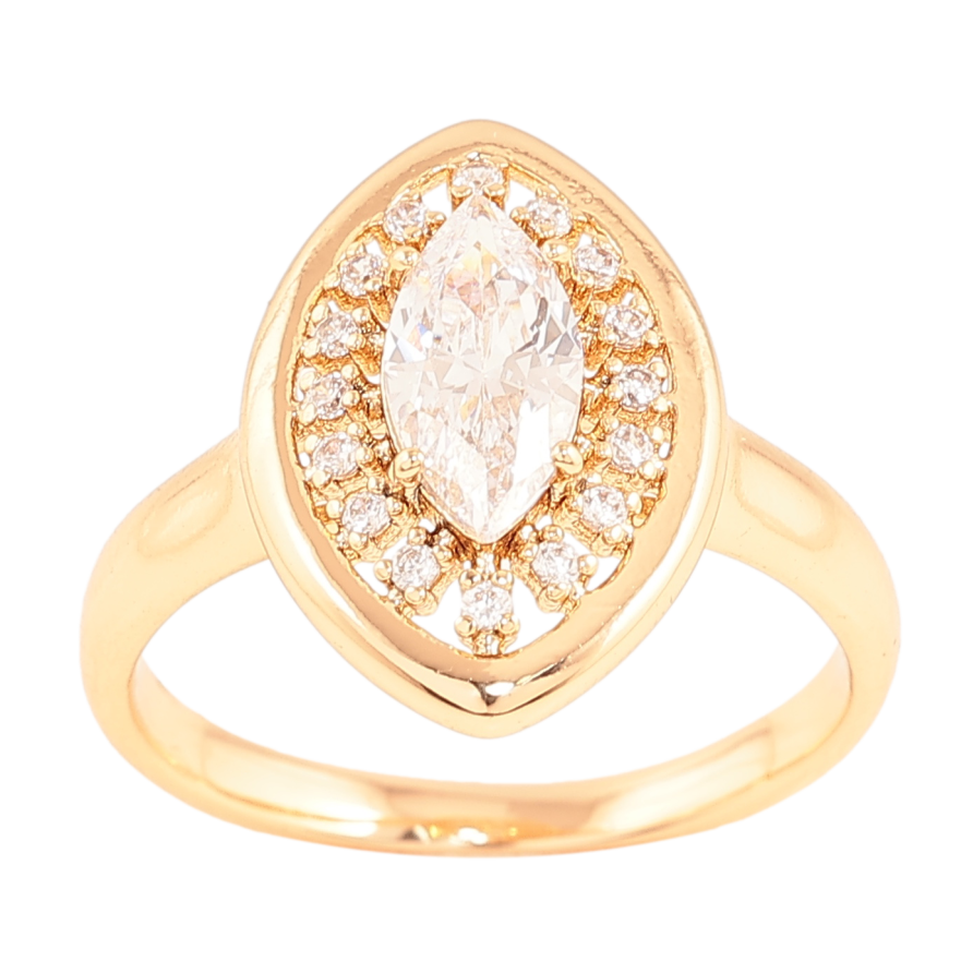 Каблучка Xuping колір позолота 18K візерунок з кристалами фото №1 Каблучка Xuping колір позолота 18K візерунок з кристалами фото №1