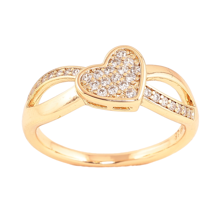 Кольцо Xuping цвет позолота 18K узор сердечко с кристаллами фото №20