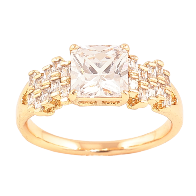 Кольцо Xuping цвет позолота 18K узор с кристаллами фото №1