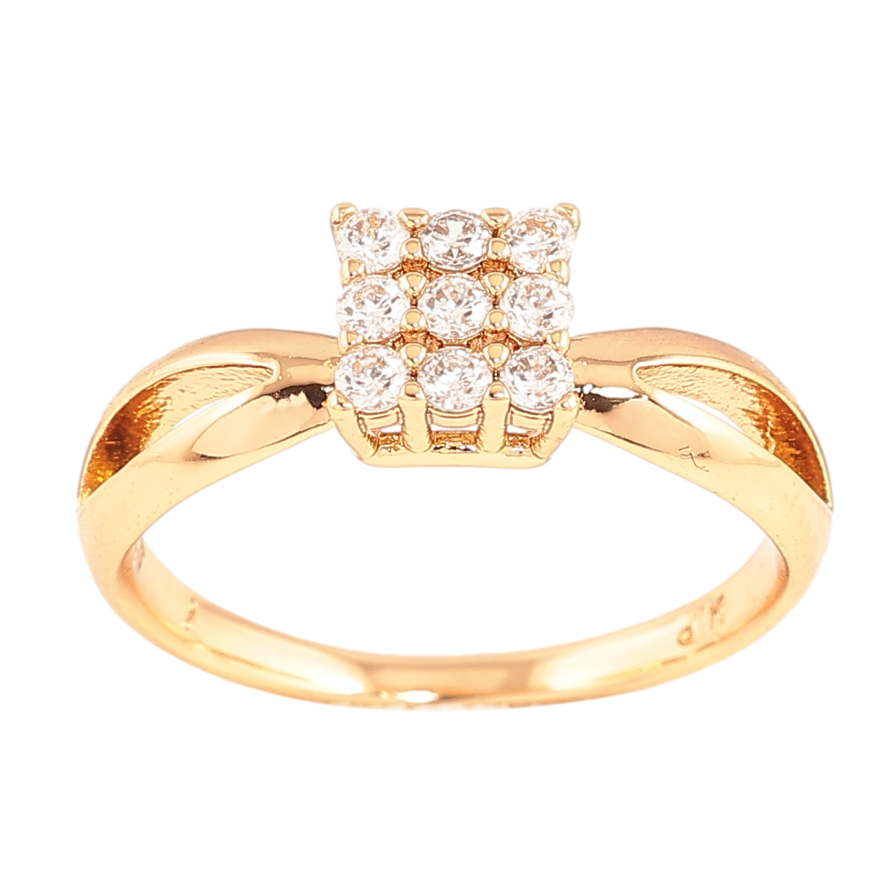 Каблучка Xuping колір позолота 18K візерунок з кристалами фото №1 Каблучка Xuping колір позолота 18K візерунок з кристалами фото №1