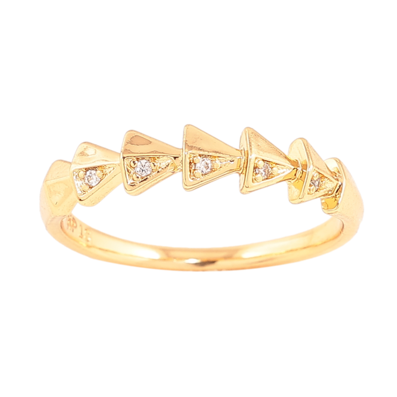 Каблучка Xuping колір позолота 18K візерунок з кристалами фото №1