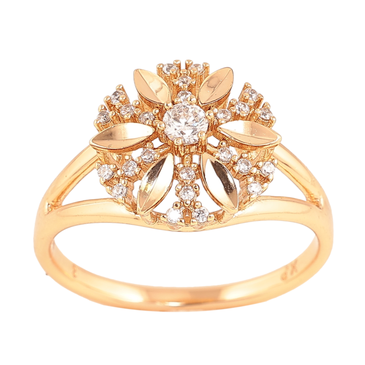 Кольцо Xuping цвет позолота 18K цветок с кристаллами фото №2 Кольцо Xuping цвет позолота 18K цветок с кристаллами фото №2