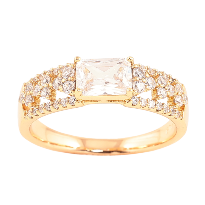 Кольцо Xuping цвет позолота 18K узор с кристаллами фото №1