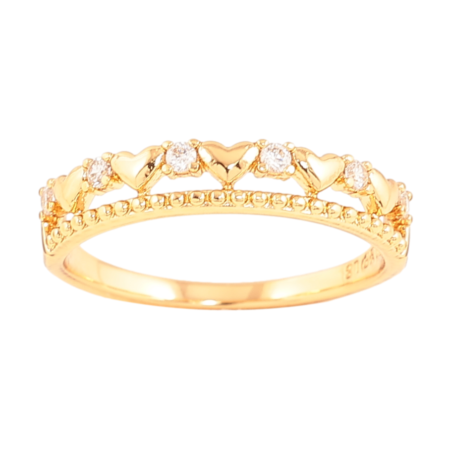 Кольцо Xuping цвет позолота 18K узор сердечки с кристаллами фото №1