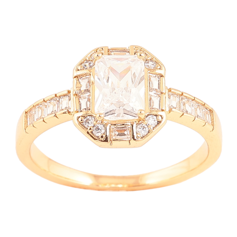 Каблучка Xuping колір позолота 18K візерунок з кристалами фото №1 Каблучка Xuping колір позолота 18K візерунок з кристалами фото №1