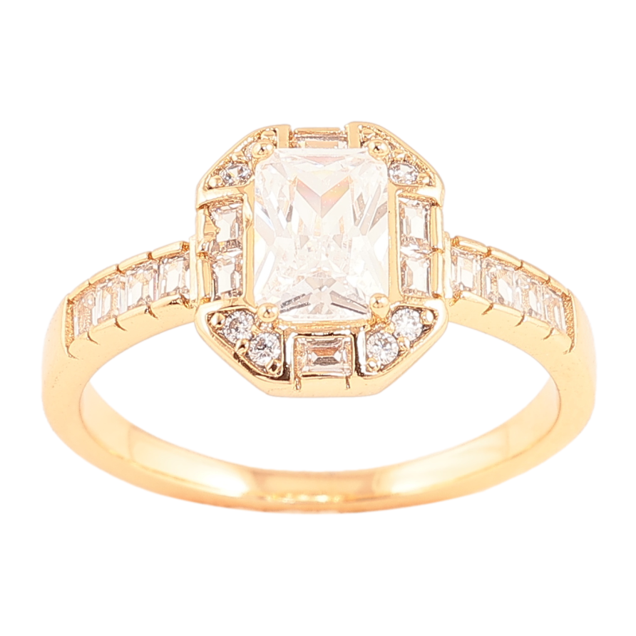 Каблучка Xuping колір позолота 18K візерунок з кристалами фото №1 Каблучка Xuping колір позолота 18K візерунок з кристалами фото №1